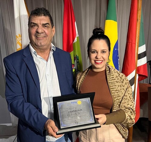 Coopercocal é homenageada pelo Rotary Club de Cocal do Sul