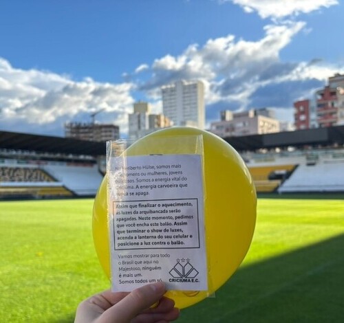 Com interação do torcedor, Criciúma prepara espetáculo de luzes no jogo com Cuiabá