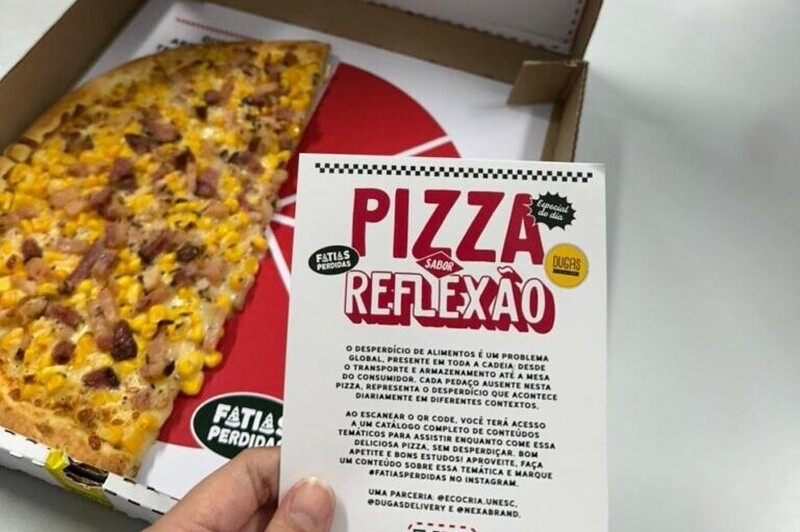Ativação na Unesc transforma pizza em gráficos contra a fome