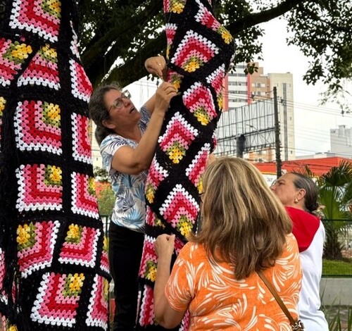 Em Criciúma, árvores ganham cores e texturas com projeto natalino da Afasc