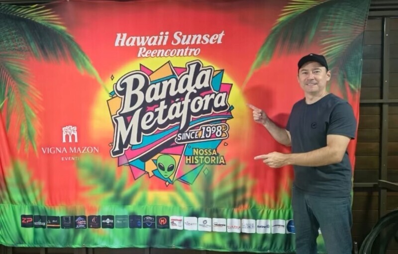 Hawaii Sunset Reencontro: Banda Metáfora celebra aniversário na Vigna Mazon