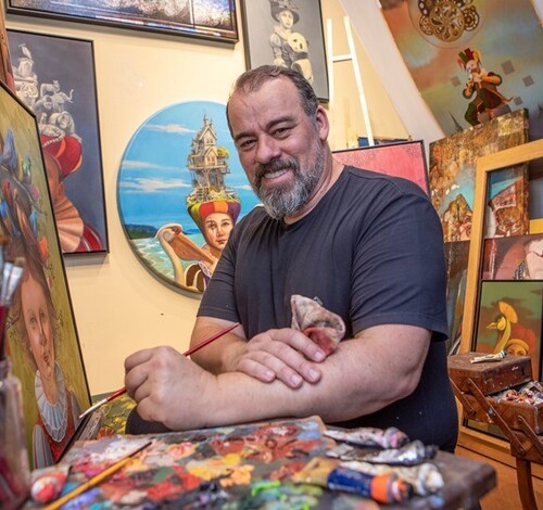 Pintor do Sul de SC leva ‘A Magia de Ser Criança’ para Florianópolis