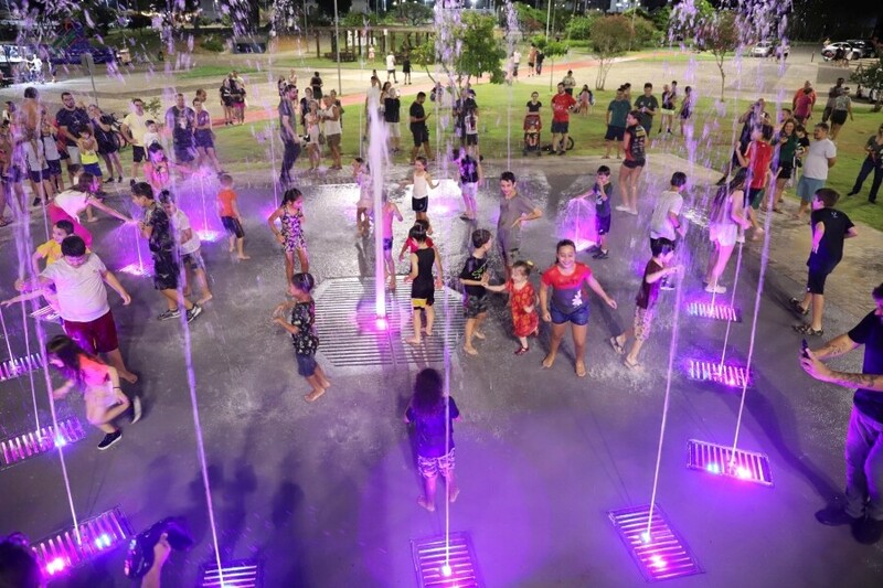 Parque da Prefeitura de Criciúma ganha chafariz interativo