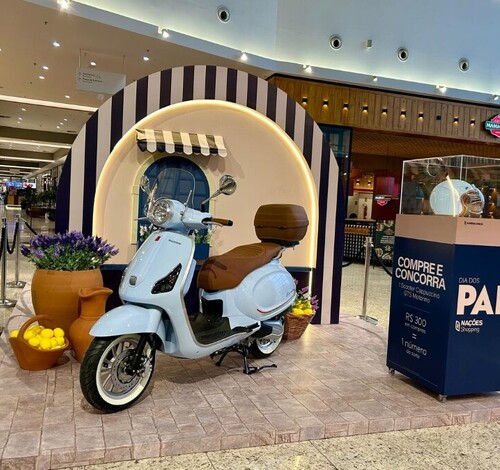 Promoção de Dia dos Pais: Nações Shopping sorteia scooter Motorino