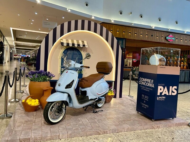 Promoção de Dia dos Pais: Nações Shopping sorteia scooter Motorino