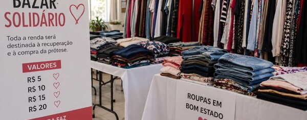 Bazar solidário em Criciúma terá roupas a partir de R$ 5