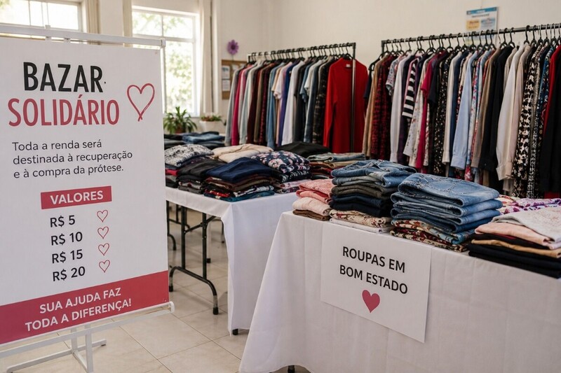Bazar solidário em Criciúma terá roupas a partir de R$ 5